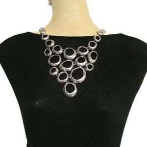 Lia Sophia Silvertone Cut Out Circle Link Necklace